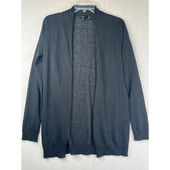 Theory Black Open Front Cardigan - Picture 1 of 7